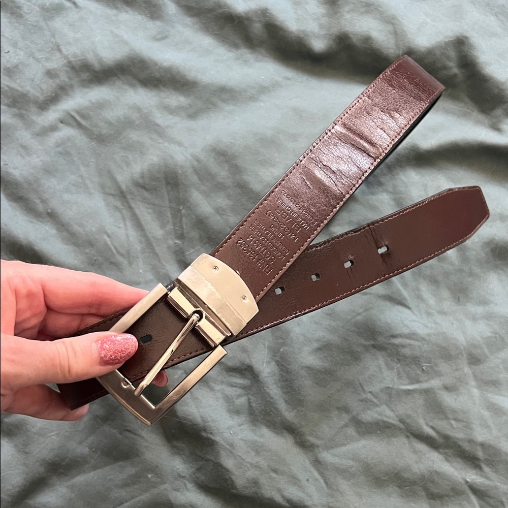 Men's Swiss Army Brown and Black Leather Belt